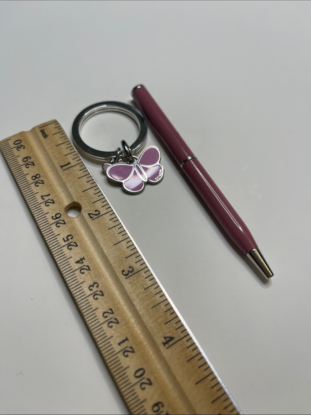 Coach Pink Butterfly Keychain and Coach Pen Set - Picture 7 of 7